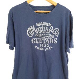 Martin & Co. Guitars Graphic T-Shirt Men's XL Blue Lucky Brand Distressed